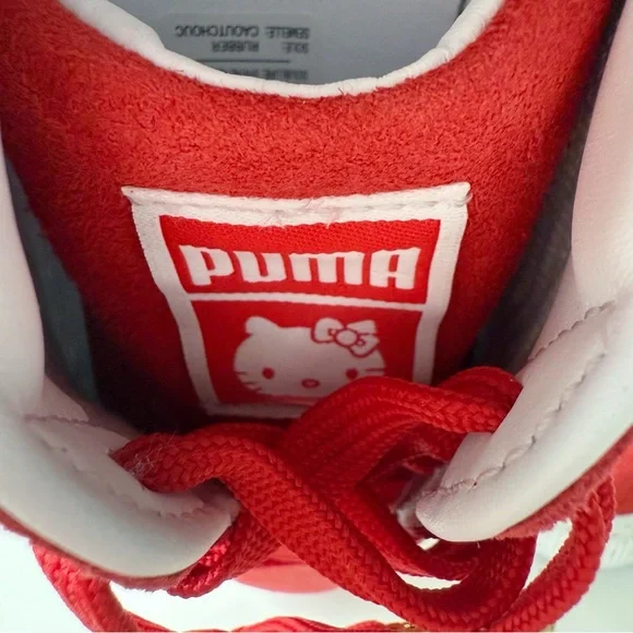 Hello Kitty Puma Suede Classic Sneakers Womens Size 7.5 Shoes Bright Red White - Picture 8 of 11
